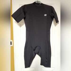 BILLABONG Men's 2/2 Recycler Foil Series Black Size XL Short Sleeve Surf Wetsuit